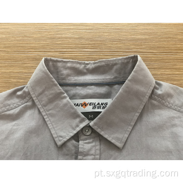 Novo estilo de camisa masculina 100% algodão de manga curta